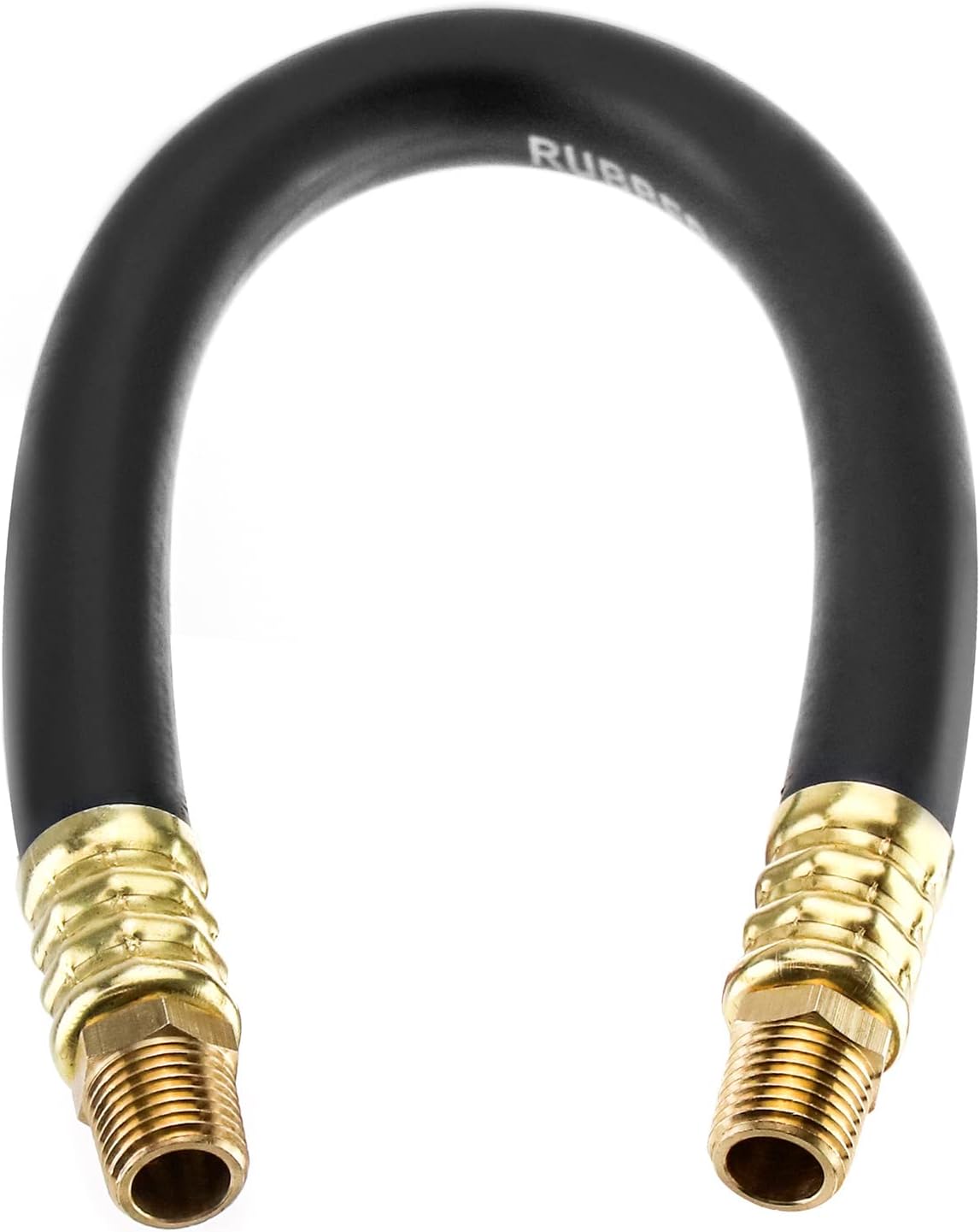 QWORK Air Compressor Hose, 3/8" X 13" Air Hose, 300 PSI Max Working Pressure, 1/4" Male NPT To 1/4" Male NPT Connections, 1 Pack