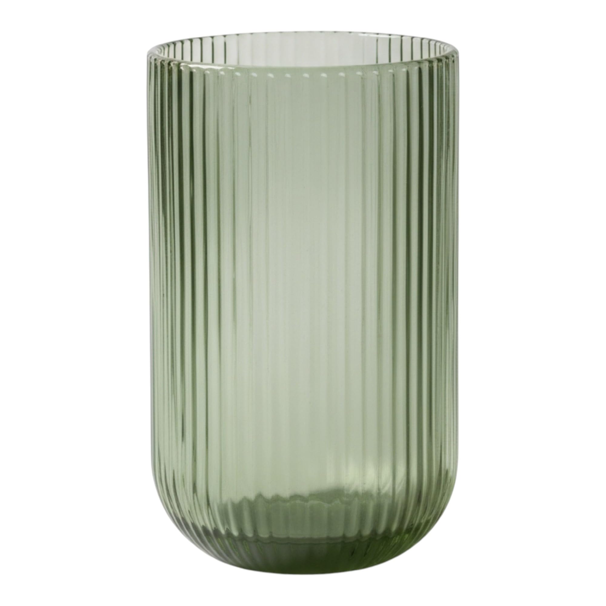 GMMH 6er-Set Geriffelte Trinkgläser und Weingläser, Line, Linie Geriffelt, Ribbed, Glas, Longdrinkgläser, Cocktail Gläser mit Prägung, Trinkglas, Weinglas, Wasserglas (Grün Trinkglas)
