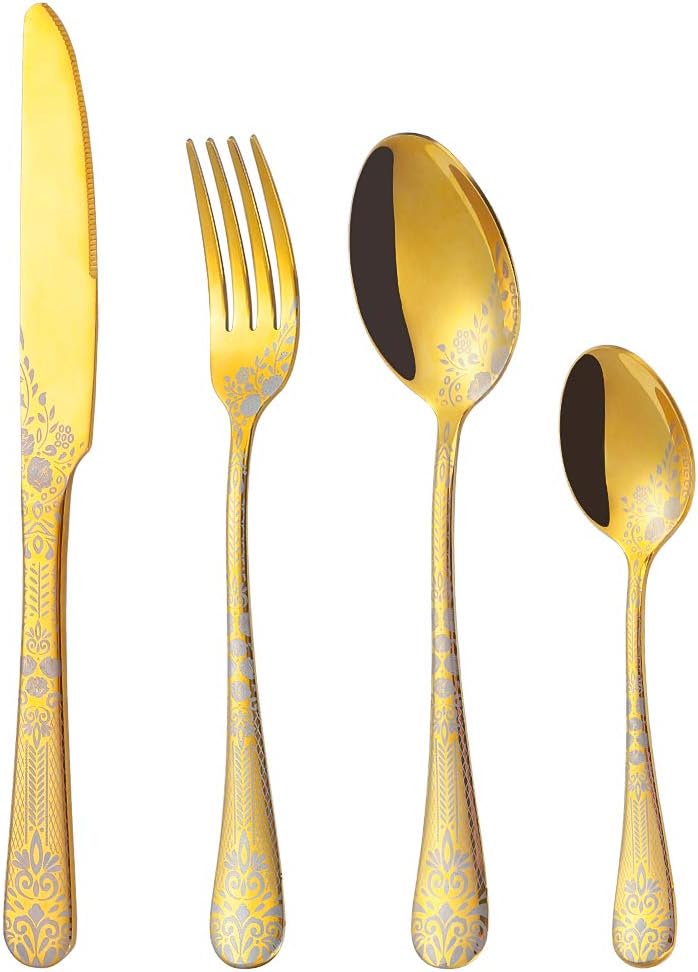 set di posate in acciaio inossidabile reale