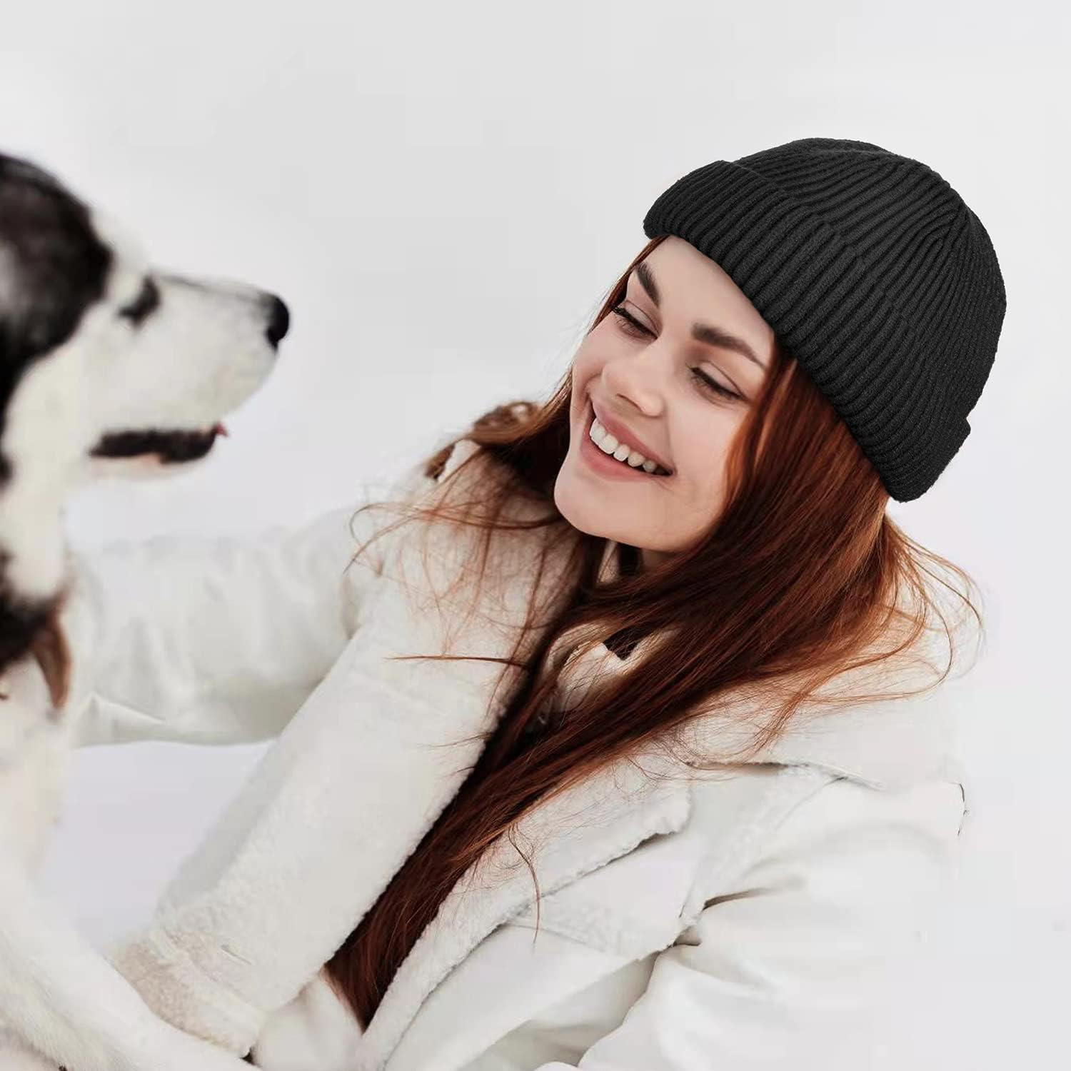 ROYBENS Swag Wool Knit Cuff Short Fisherman Beanie for Men Women, Winter Warm Hats - Image 6