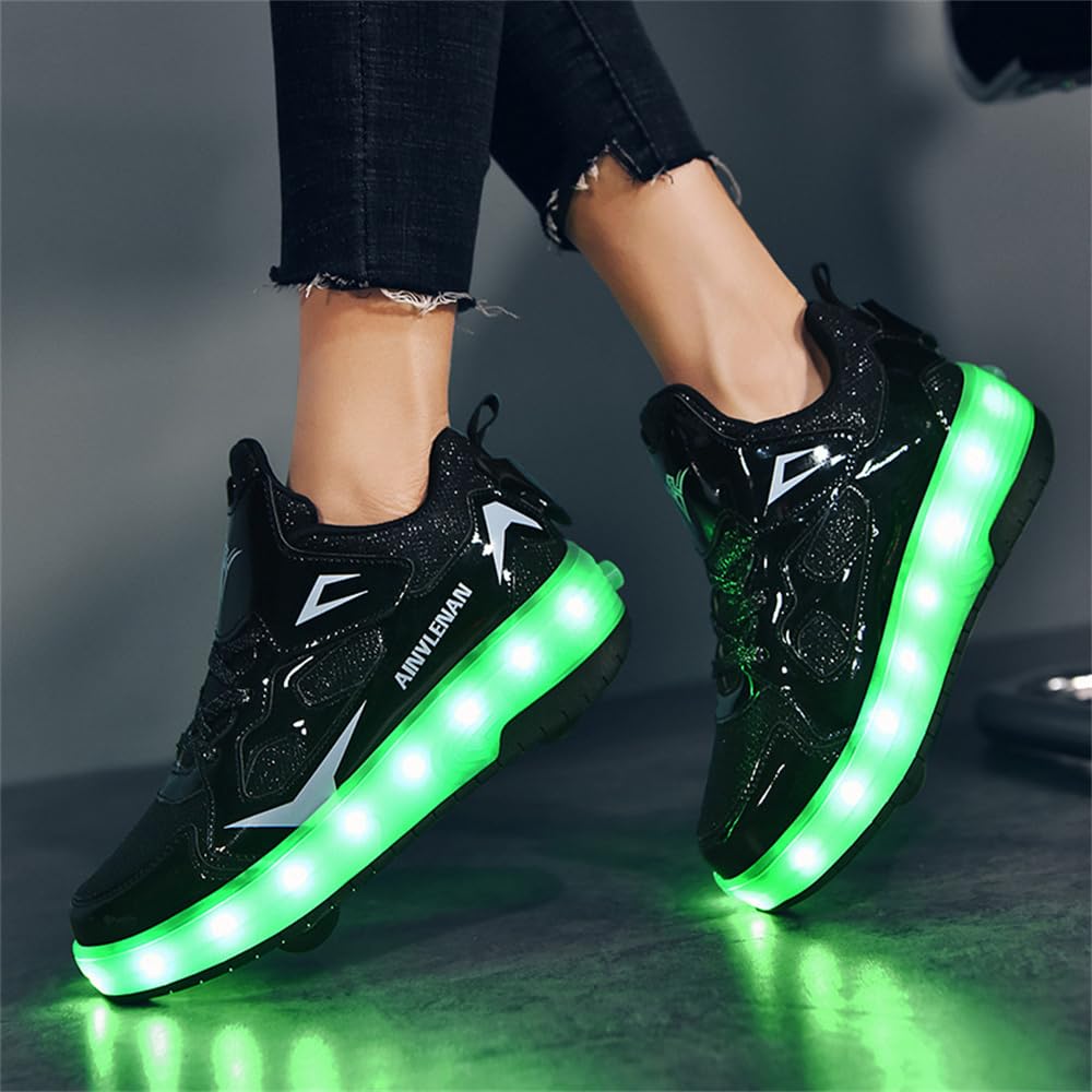 Mateju Zapatos con Ruedas para Niños y Niñas, Patines, Zapatillas Deportivas al Aire Libre Retráctil, Zapatillas de Skateboarding Niña Niño 30-42 EU