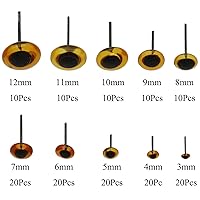 Vista 2 de 150 piezas de aguja de fieltro ojos mini vidrio ámbar ojos kits para muñecos de peluche muñecas fieltro de lana manualidades