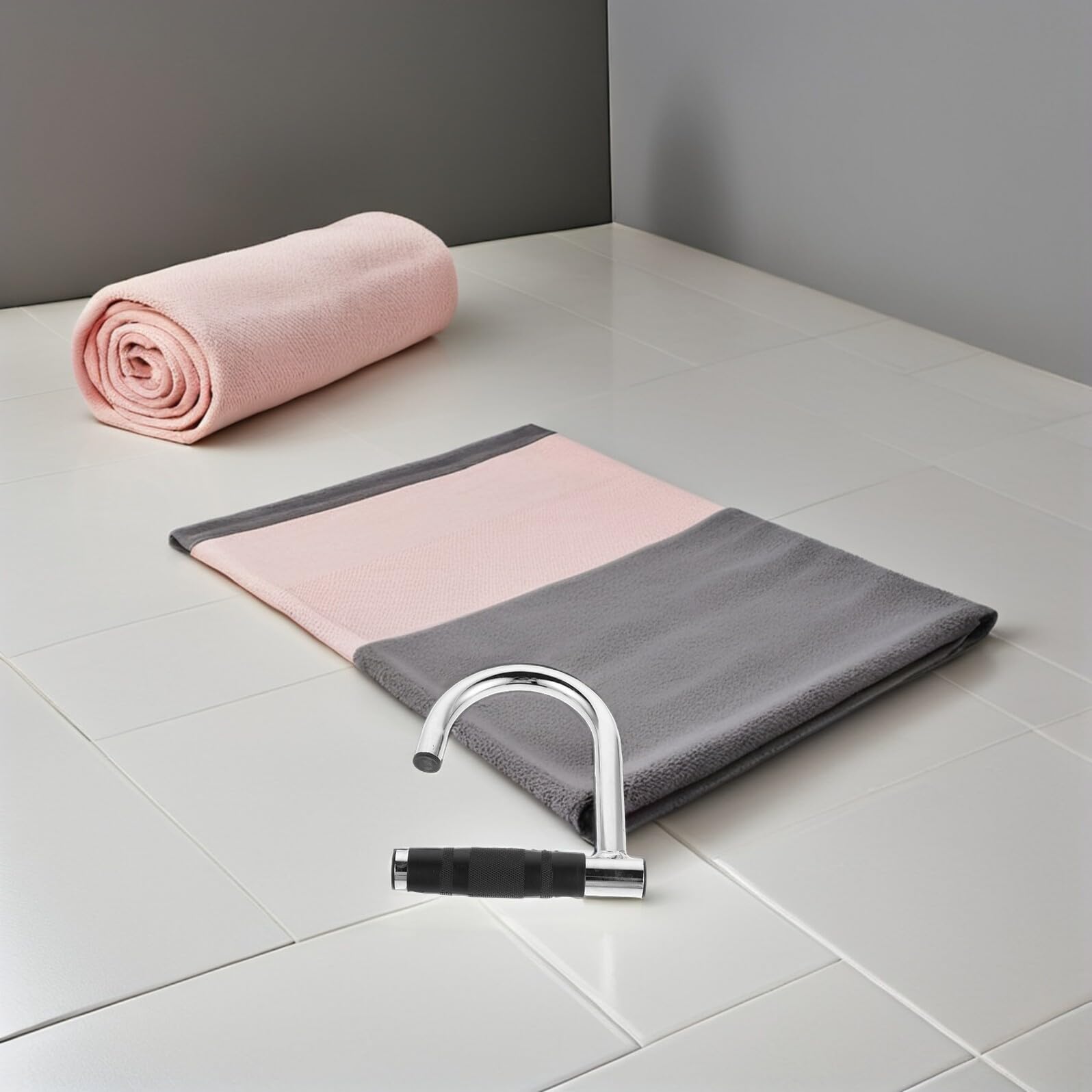 Maniglia Fitness Antiscivolo con Rivestimento in Gomma Impugnatura Ergonomica per Allenamento con Cavi e Sostituzione Manopole Bilanciere Accessorio Portatile per Palestra e Casa