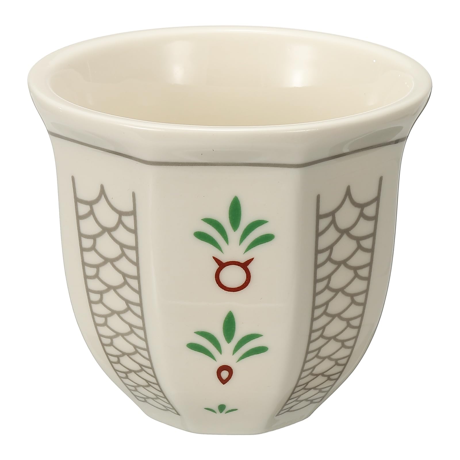 sourcing map Arabic Coffee Cup, 8.5 oz Ceramic Tea Cups Espresso Coffee Mug for Latte Cappuccino Milk Office Home Party Gifts, (White/Gray, Style D)