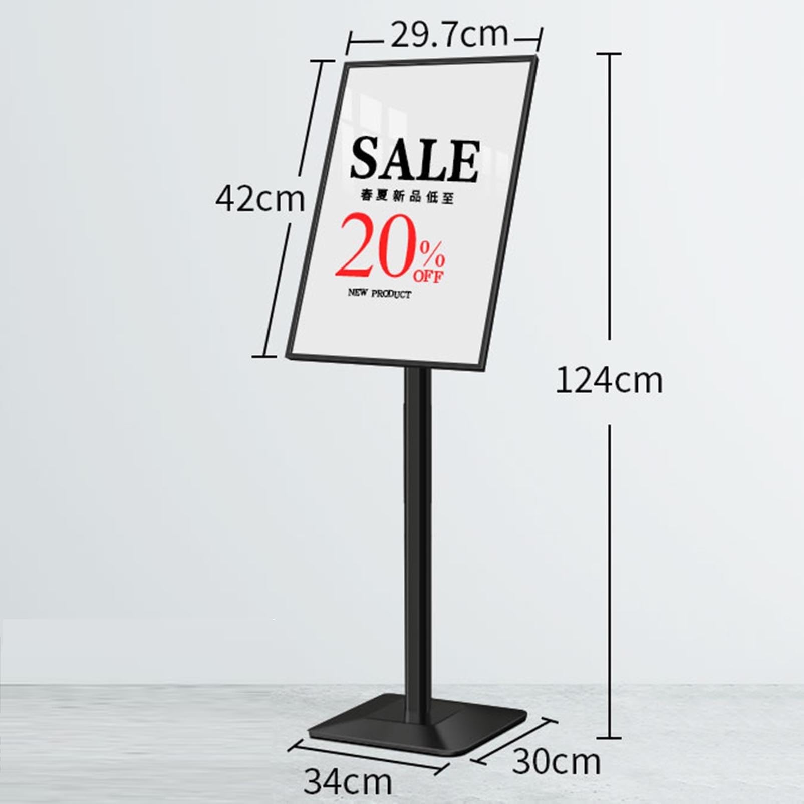 Soporte para carteles de piso, soporte de exhibición para interiores y exteriores con tablero protector transparente para publicidad