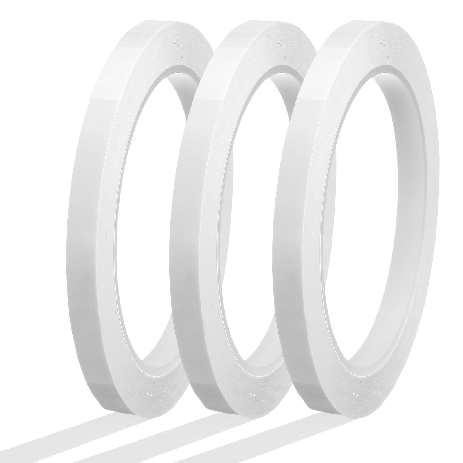 sourcing map Whiteboard Tape 8mm x 66m Pinstripe Graphic Chart Line Grid Marking Tapes for Classroom Office Dry Erase Board Art, White, Pack of 3