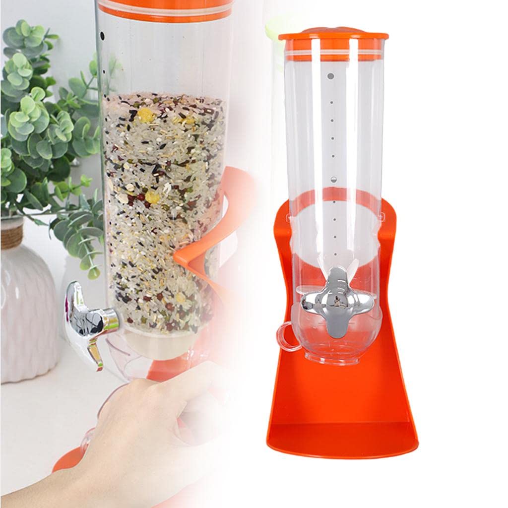Dispenser di Cereali da Cucina Dispenser di Alimenti Secchi Salvaspazio Scatola di Conservazione del Grano Secchio di Riso di Farina d'avena, per Riso casalingo Dispensa da Cucina, Arancione