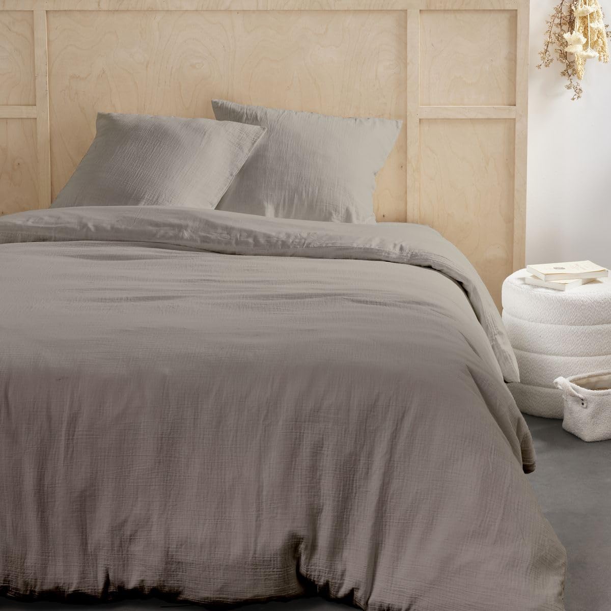 TODAY Plain Cotton Gauze Bedding Set 240 x 220 cm Dune