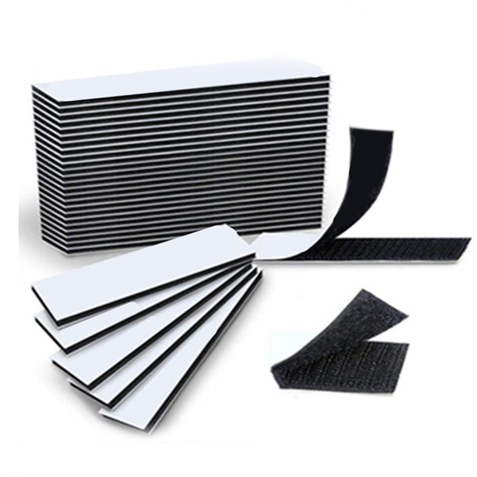 Industrial Strength Sticky Pads Heavy Duty, Wall Hanging Strips, Extra Strong Hook and Loop Tape, Double Sided and Removable for Walls, Floor, Plastics, Glasses, Metals (12PCS, 30x100mm)