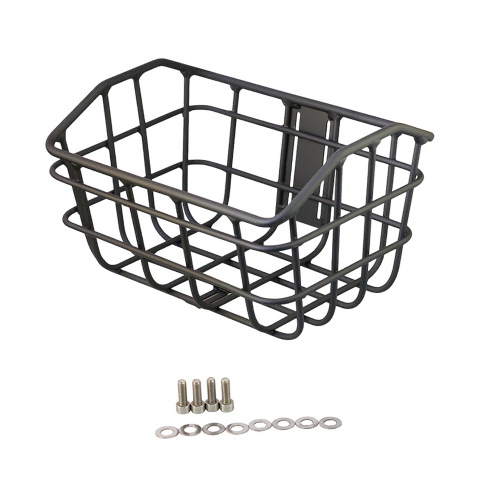 Colaxi Bike Basket Accessory Front Sturdy Construction Easily Install Large Capacity Black Cargo Basket for Riding Luggage Outdoor, Bike Basket