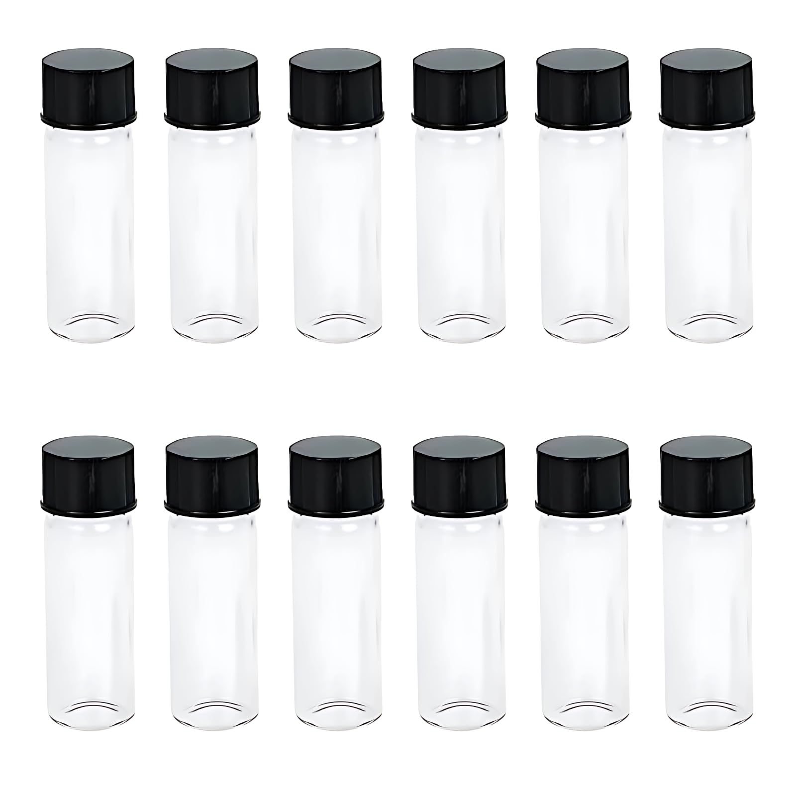 100 Stk. 4 ml Glasvials mit Schraubkappen, klares Borosilikatglas, Probenfläschchen 4,7 x 1,5 cm, kleine Fläschchen für Öle, Pulver und Flüssigkeiten, zur Aufbewahrung