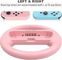Vista 4 de momen Steering Wheels for Nintendo SwitchSwitch OLED Joy-Con Cute Racing Wheel Accessories for Switch JoyCon Controller (Pink&Blue)