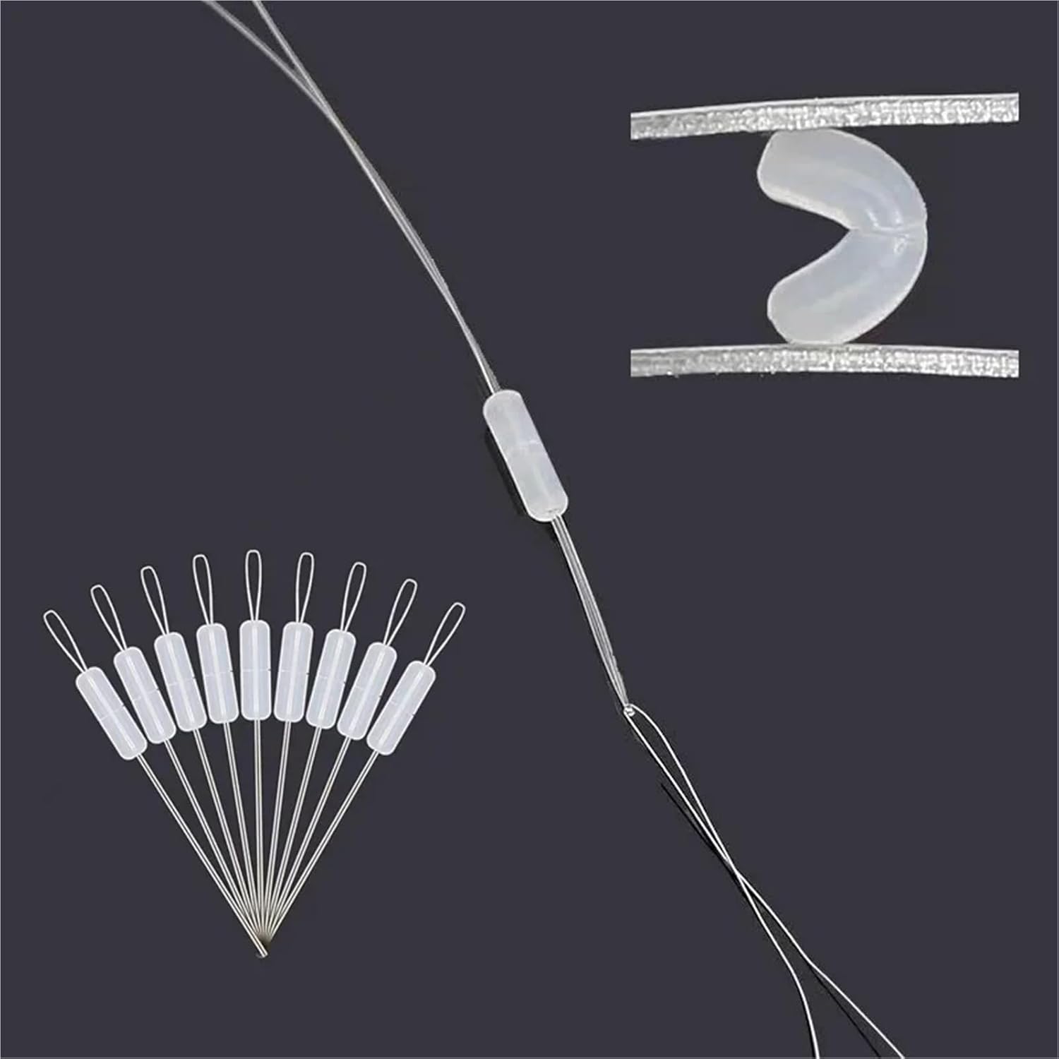 Bobber Stopper 1200Pcs Silicone Oval Stopper Bobber Profession Fishing Float Resistance Anti-Strand Fish Line Gear for Fishing