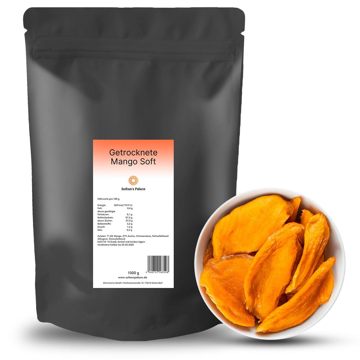 Sultan’s Palace Getrocknete Mango Soft 1kg I Beste Premium Qualität I Extra Süß & Soft I Der Leckere Exotik Snack I Müsli Früchte & für Smoothies & Bowls I Glutenfrei, Laktosefrei, Vegan