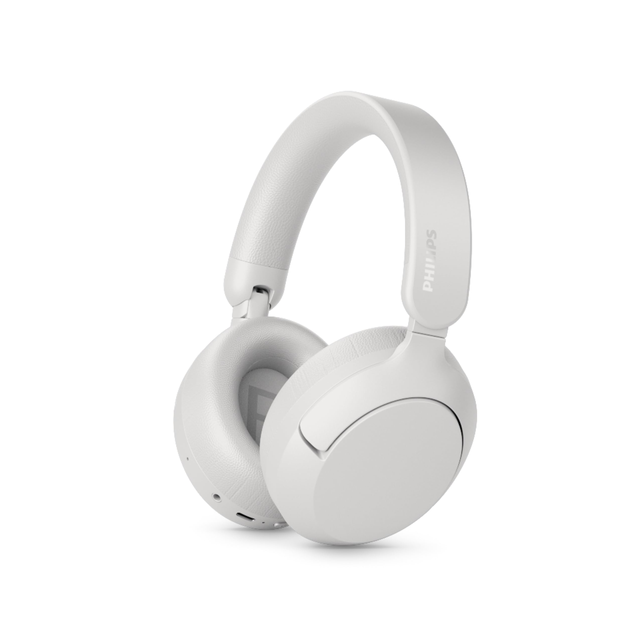 Philips TAH6000WT Auriculares inalámbricos Over-Ear con Cancelación adaptativa del Ruido, 80h reproducción, Graves dinámicos, Drivers 40mm, Bluetooth 6.0, Multipunto, 5 micros para Llamadas, Blanco