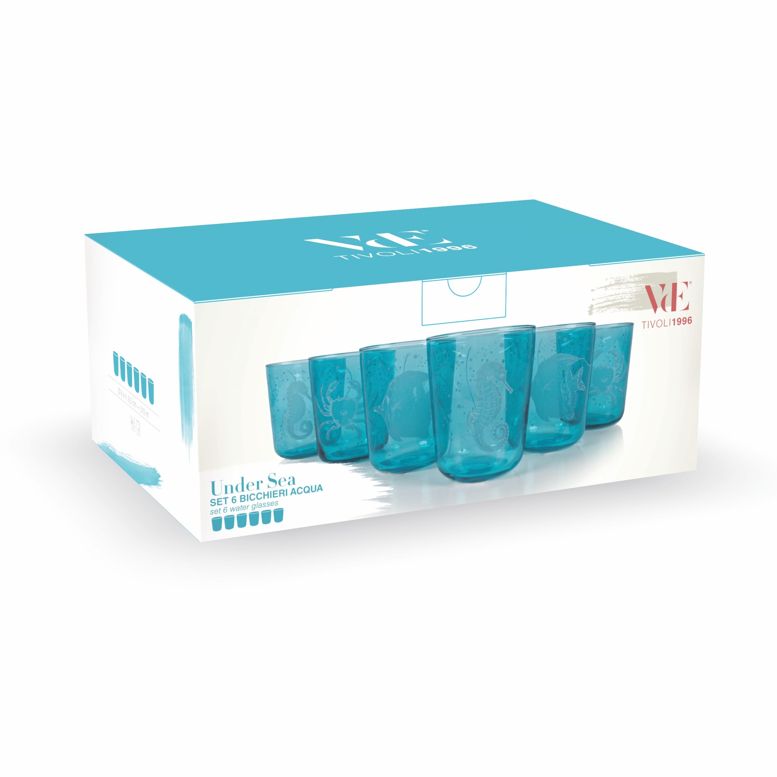 Set 6 Bicchieri D'Acqua Villa D'Este - Vetro Con Decoro Intreccio, Stile Cottage - Foto 7