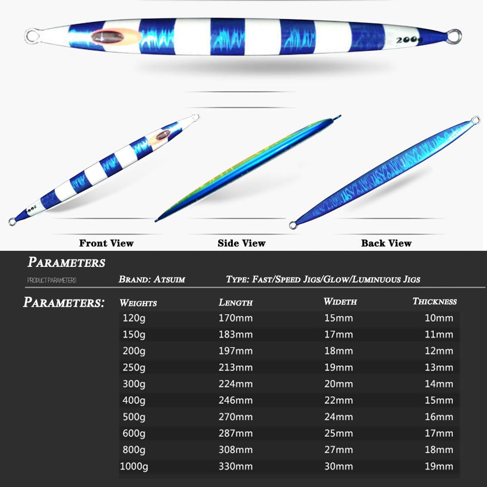 Señuelos de atún de lanzamiento de metal lento con velocidad de brillo vertical Jigging señuelos de atún cebos artificiales de agua salada rápidos Jigging tapones de pesca 200g-400g