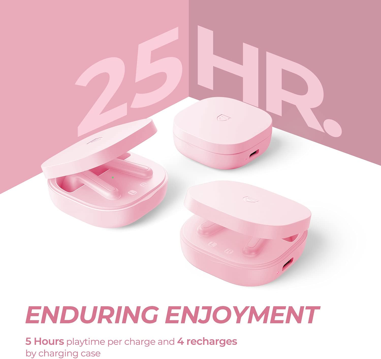 SoundPEATS TrueAir2 Earbuds, Charging Case, Cable, and Manual