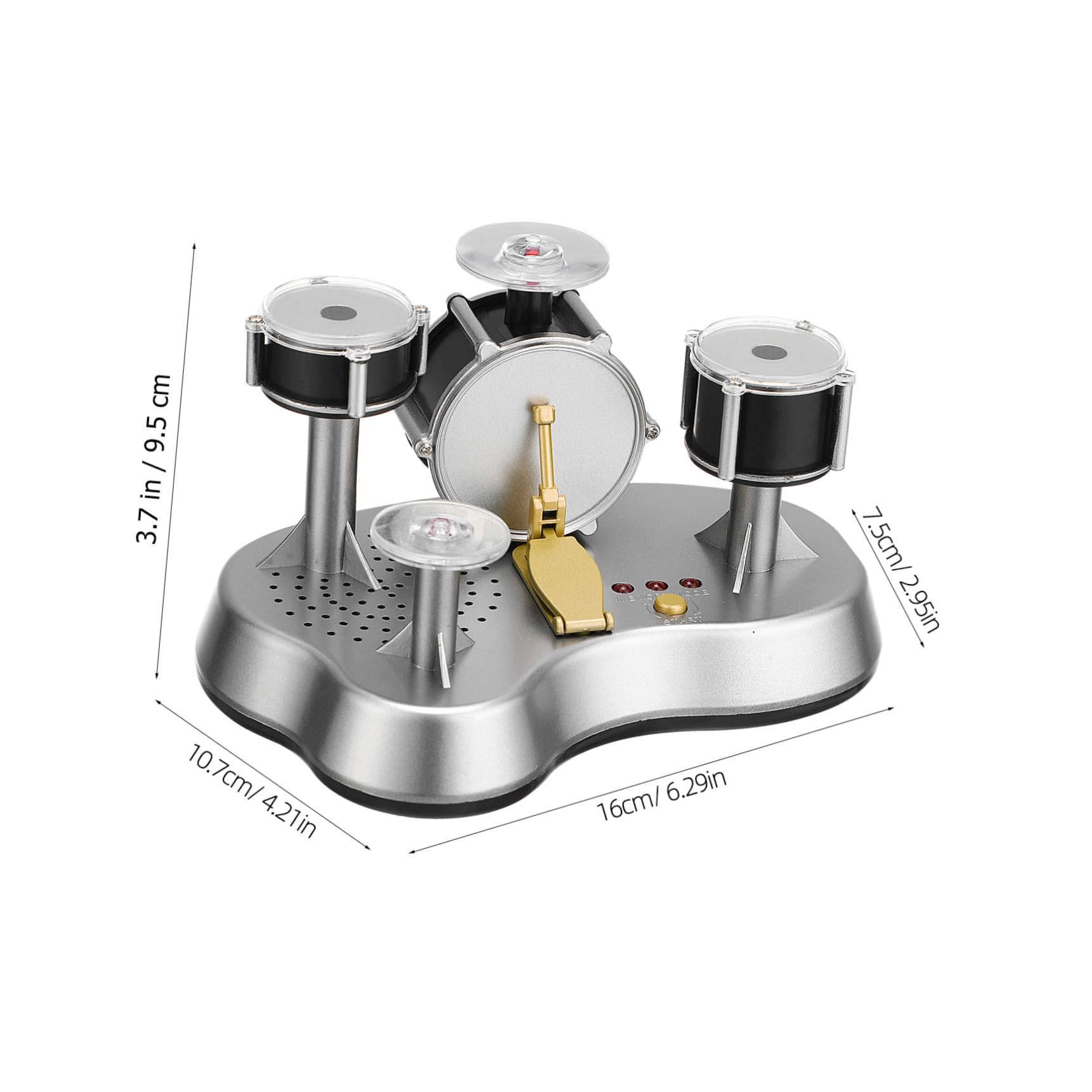 TOYANDONA Set di Pad Batteria Mini in Plastica Luci LED per Bambini, Strumento Musicale per Ragazzi e Ragazze, per Principianti e Educazione Musicale