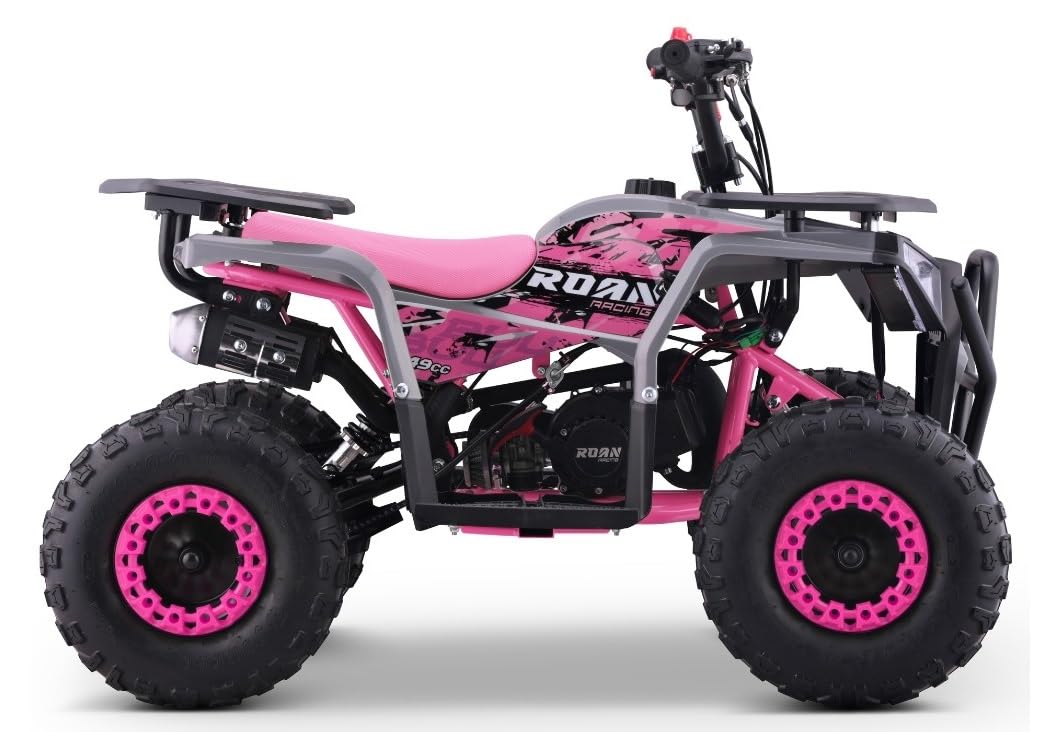 Mini Quad I-Bull Benzina 49cc, Tipo ATV per bambini, Rosa, (Miscela di benzina) bambini dai 4 ai 10 anni