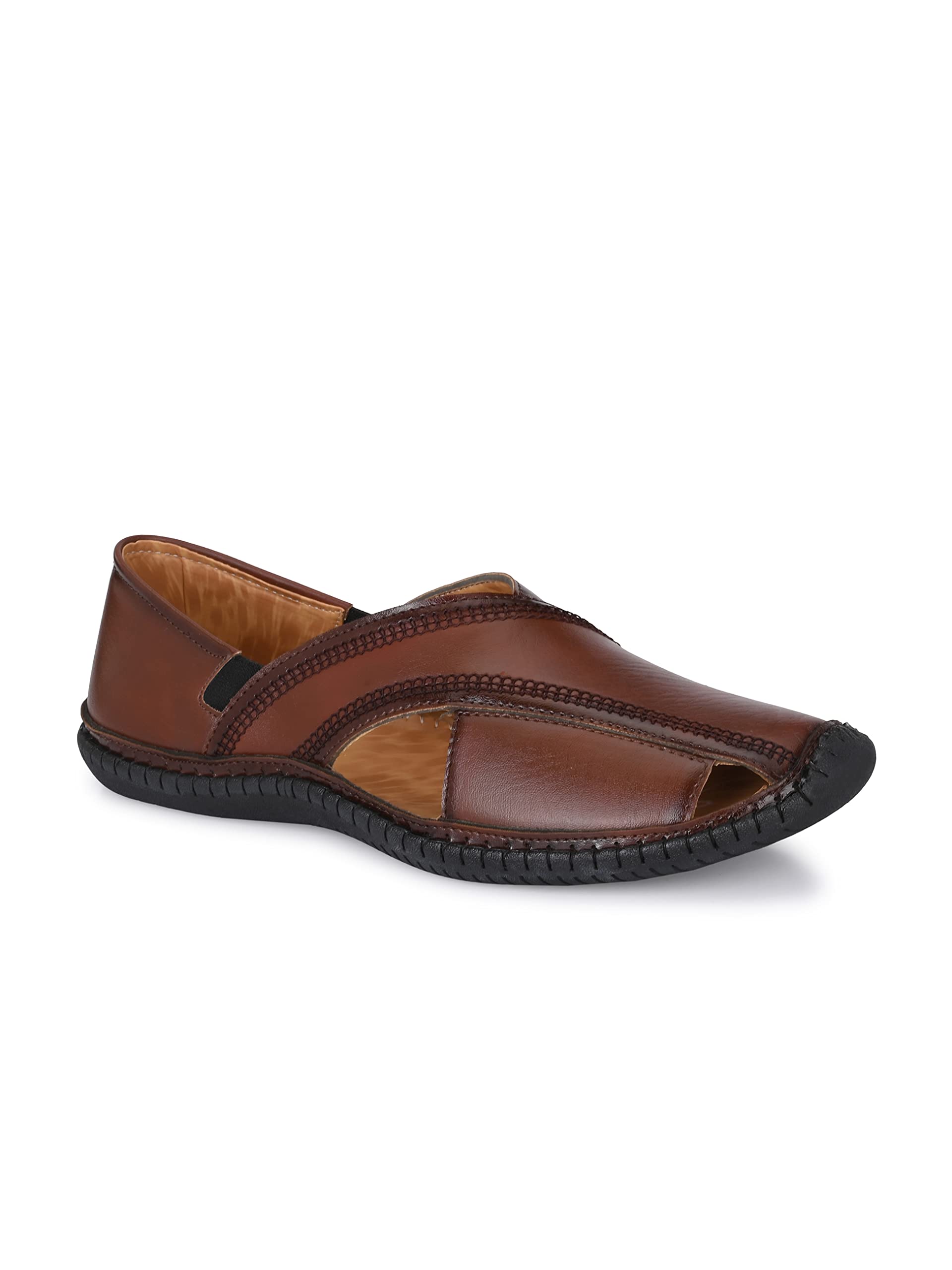Men's PU Synthetic Nappa Open Toe Sandals Comfortable & Stylish Summer Footwear-image-18