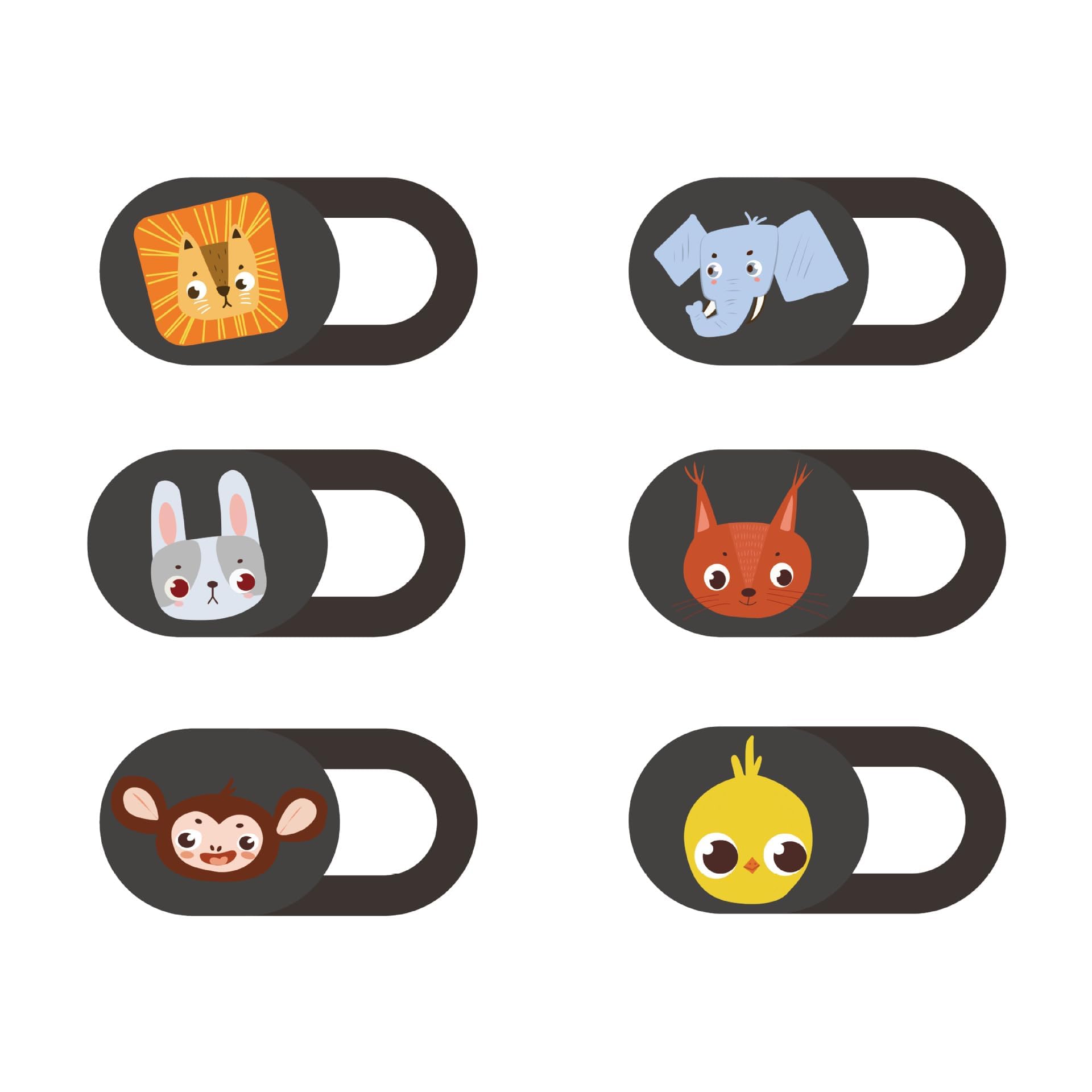 Mizi Webcam Privacy Cover Slide [6 Pack], Cute Camera Blocker Sticker, Protect Your Privacy and Security for Computer, Laptop, Tablets & Phones - Anima-image-7
