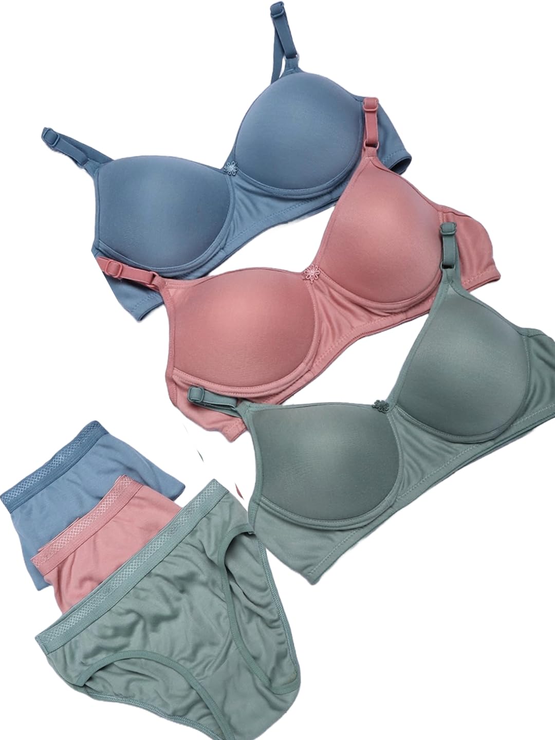 Women's Everyday Cotton T-Shirt Bra and Hipster Panty Lingerie Set, Non-Padded, Non-Wired, Full-Coverage, Pinch-Free, Ultra-Smoothing-image-7