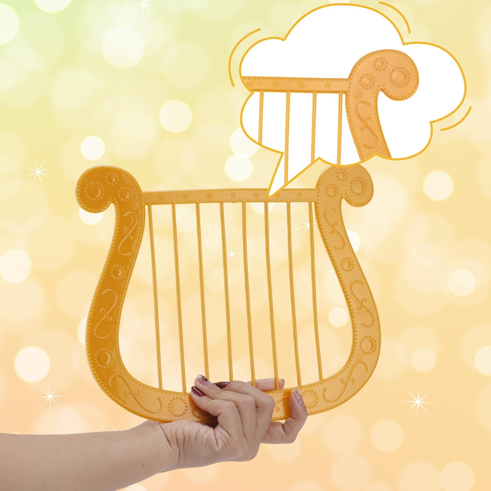 2pcs Angel Harp Prop, Plastic Lyre Harp for Halloween & Christmas