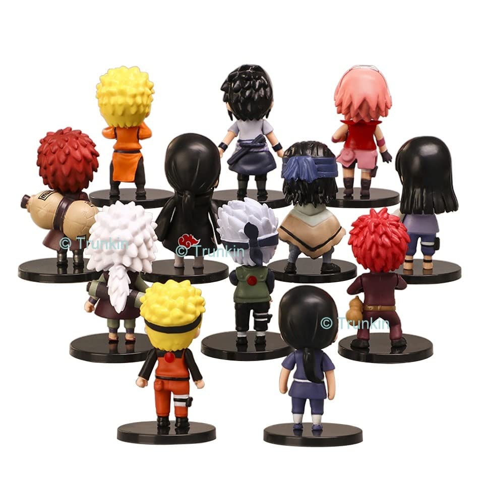 Image of Trunkin Anime Action Figure Toy Set for Kids | Collectible Sasuke Itachi Jiraiya Hinata Kakashi Figurines Toy Set | PVC Figurine - Set of 12