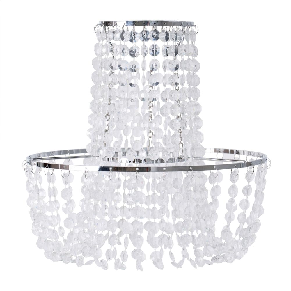 ValueLights Tegan Pendant Lamp Shade - Silver - 28cm