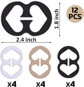 W-Plus Bra Strap Clips, Bra Clips to Make Racerback, Bra Strap Holders for Slip, Bra Strap Holder - Conceal Hide Straps - Cleavage Control