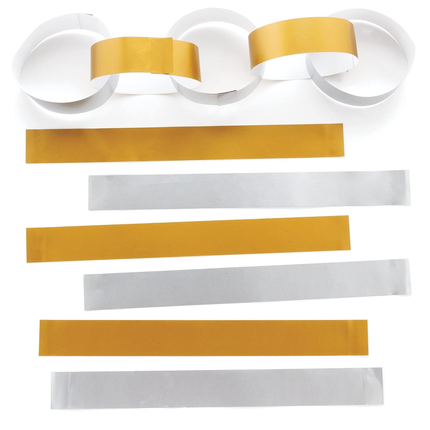 Baker Ross FE979 Gold and Silver Metallic Paper Chains, Pack of 200