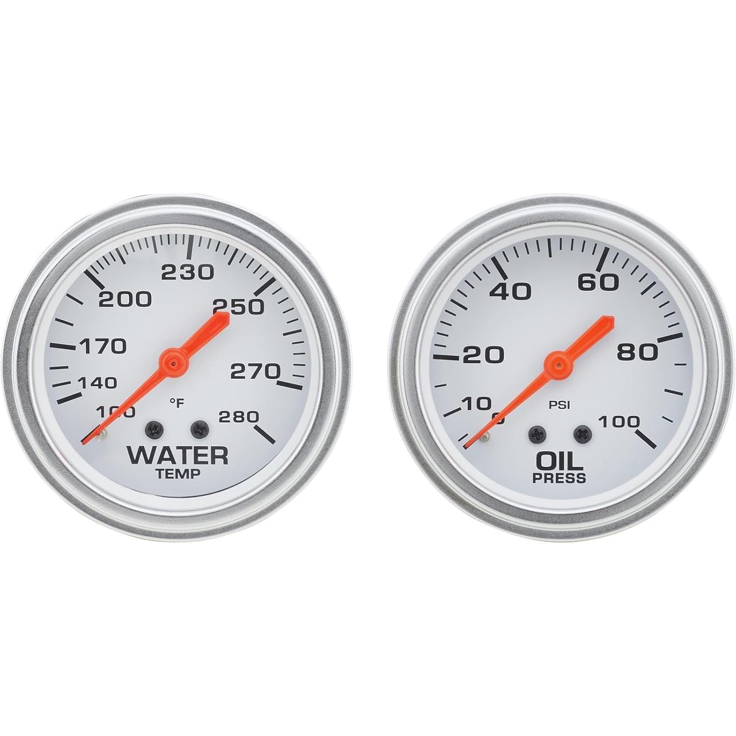 2-5/8 Inch Oil Press and Water Temp Gauge Kit, White Face 91605011