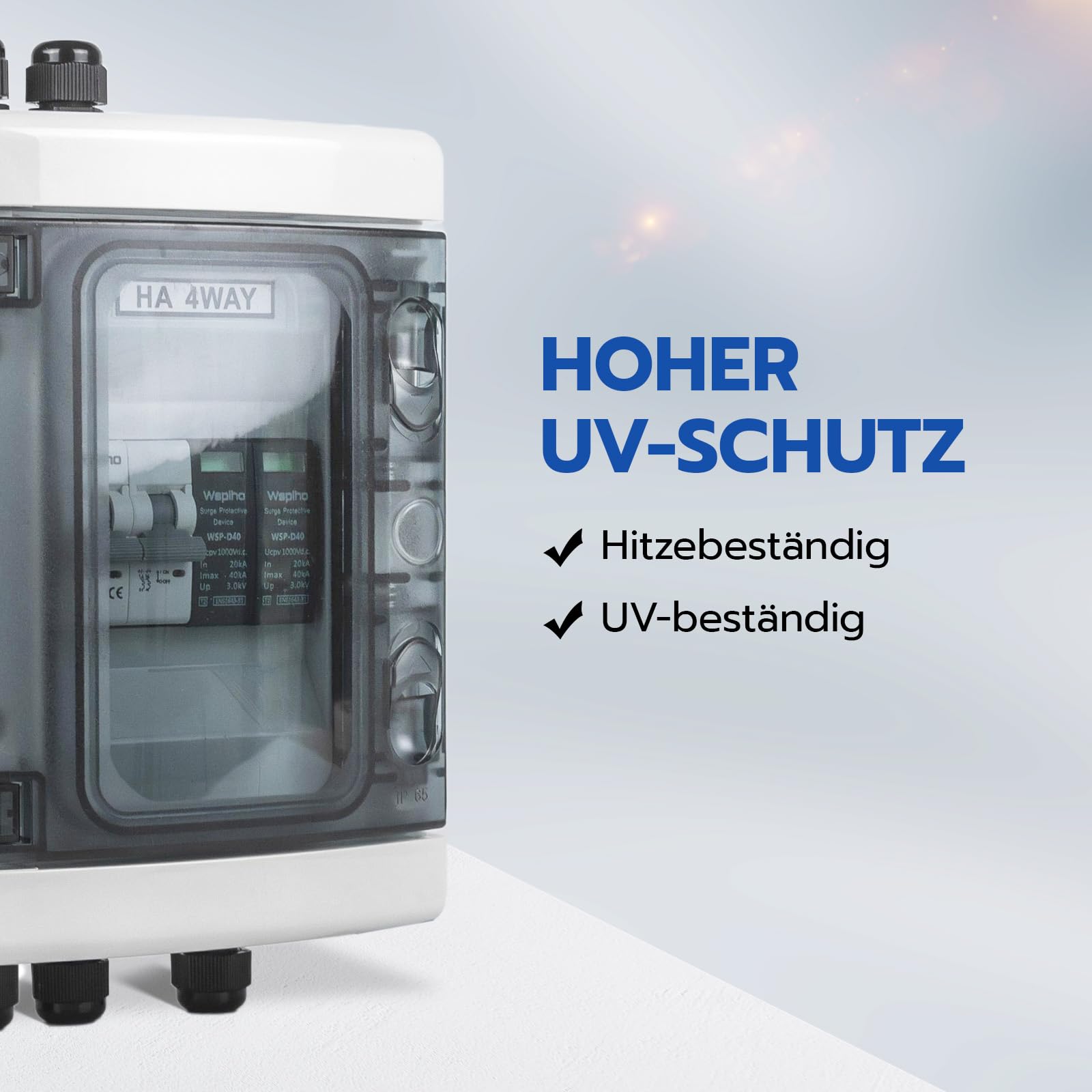 40A 1000V DC Trennschalter PV Anlage und überspannungsschutz PV für Blitzschutz,Photovoltaik Leitungsschutzschalter Einspeisesteckdose Balkonkraftwerk (1 String)