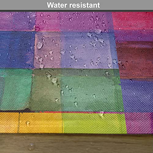 Ambesonne Abstract Place Mats Set Of 4, Rainbow Colored Geometric Square Shaped Blurry Effects Watercolor Design, Washable Fabric Placemats For Dining Table, Standard Size, Multicolor #TOP5