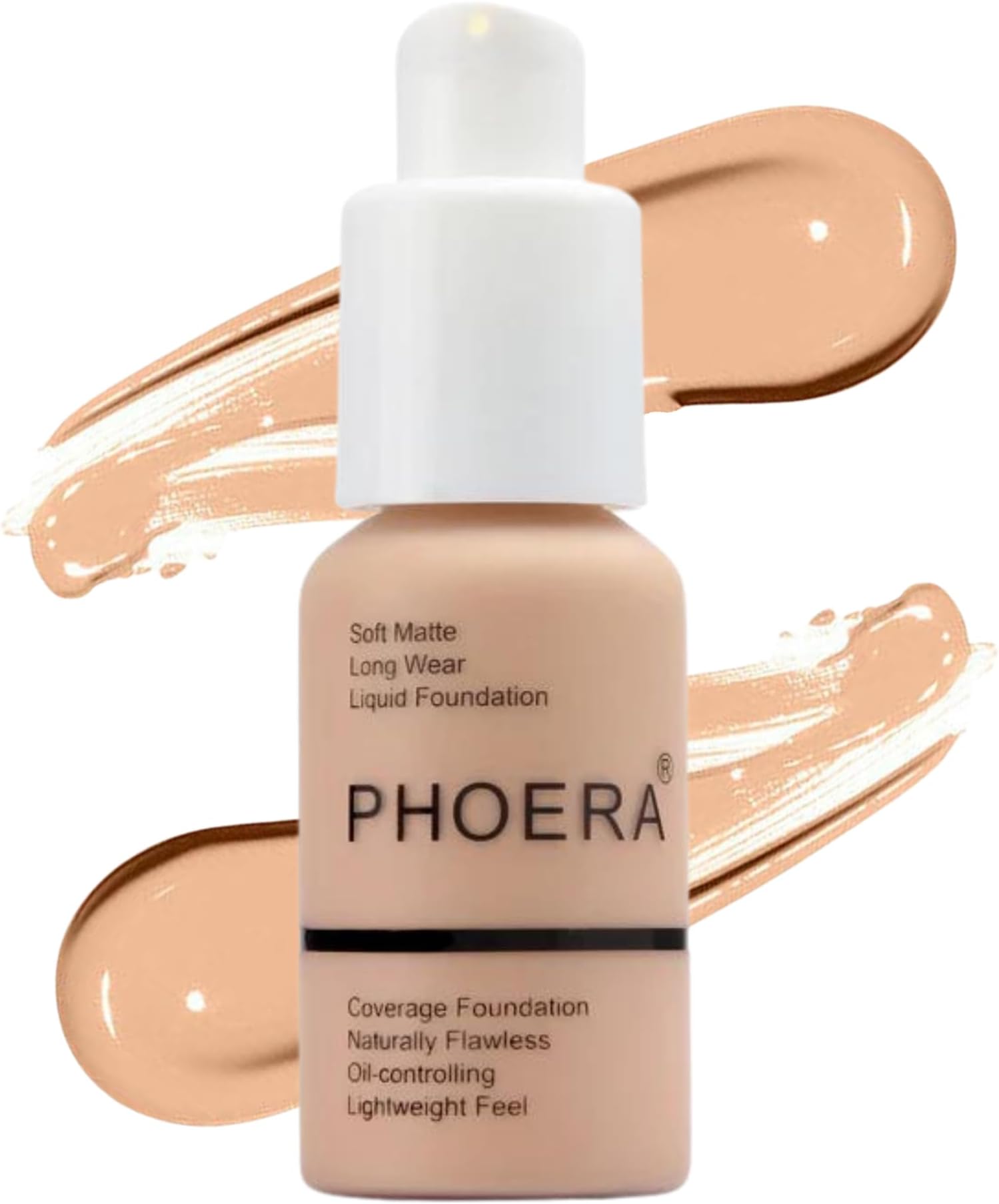 Foundation, Full Coverage Foundation, Soft Matte, Oil Control Foundation Makeup Flawless Smooth Long Lasting 24HR Waterproof and Blendable 30ml (103 - Warm Peach)