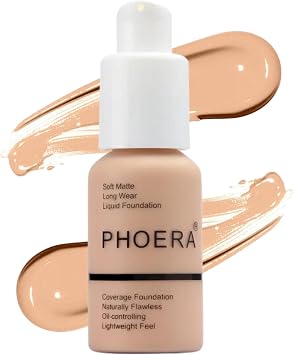 Foundation, Full Coverage Foundation, Soft Matte, Oil Control Foundation Makeup Flawless Smooth Long Lasting 24HR Waterproof and Blendable 30ml 103 - Warm Peach