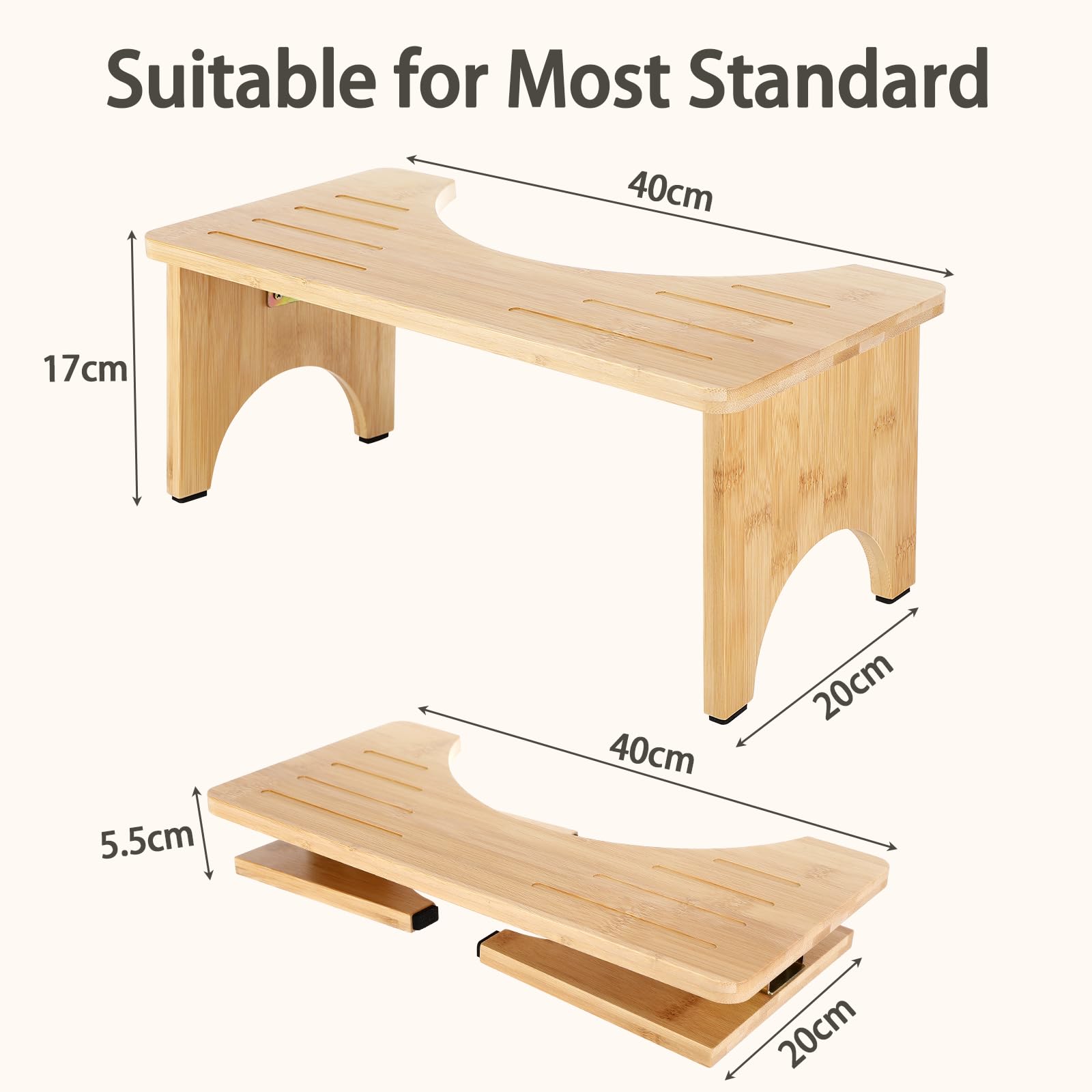 Sgabello WC Pieghevole Legno, Sgabello WC Adulti, Sgabello Pieghevole Bagno per WC, per Adulti e Bambini, Ergonomico per Promuovere la Digestione, Sgabello Salvaspazio per WC e Bagno