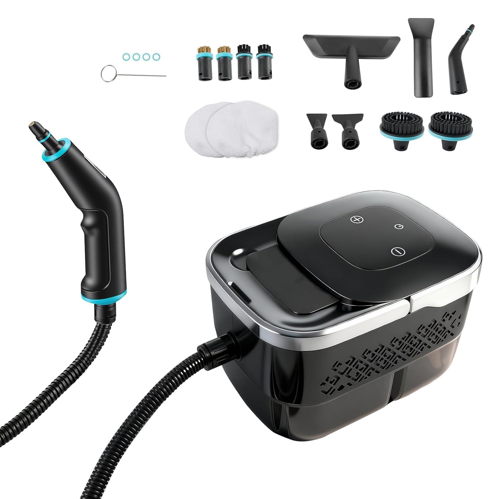 Nettoyeur vapeur 2500 W, pression de vapeur 4 bar, nettoyeur vapeur multi-usages, nettoyeur vapeur à main, réservoir : 1,25 l, nettoyeur vapeur haute pression avec kit de nettoyage du sol, buses