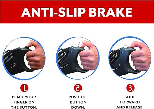 Miniatura 4 de SmartLead Correa de nailon para perro retráctil, reflectante, resistente de 16 pies, sin enredos, tecnología de freno antideslizante, mango de fácil