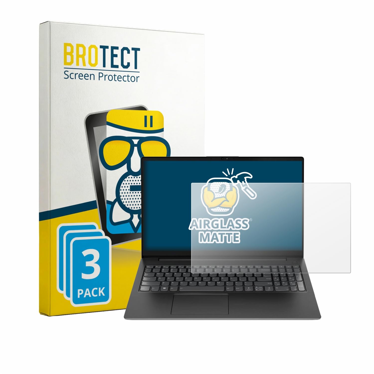 brotect Pellicola Vetro Opaca per Lenovo V15 7915 (3 Pezzi) Protezione Schermo [Anti-Riflesso, Durezza 9H]