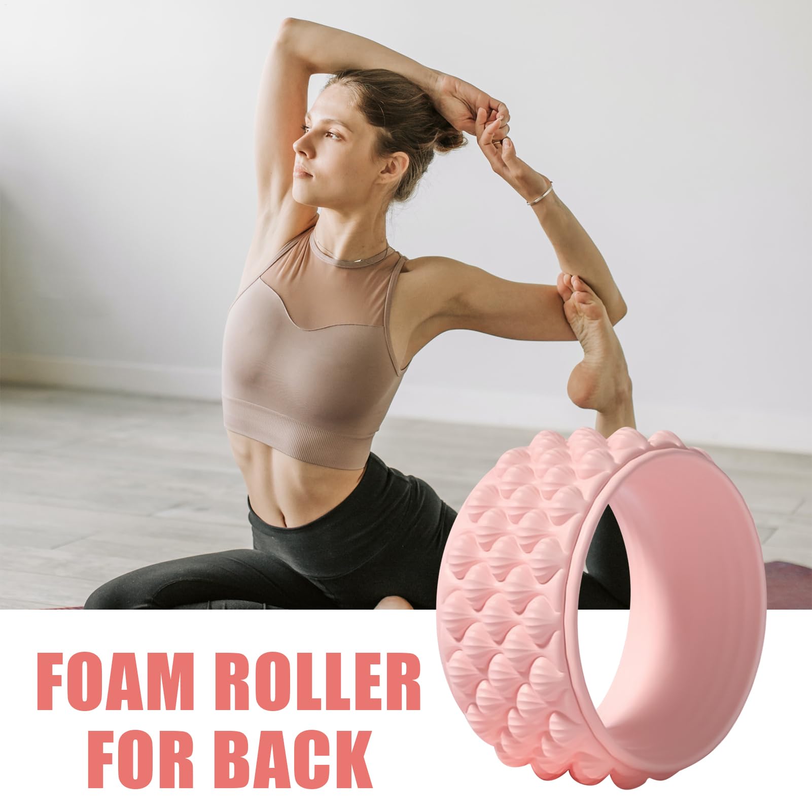 Rulli per massaggio muscolare - per l'allenamento del rullo della fascia, massaggiatore del tessuto profondo, rotolo di yoga | Dispositivo di fitness versatile per fondi muscolari,