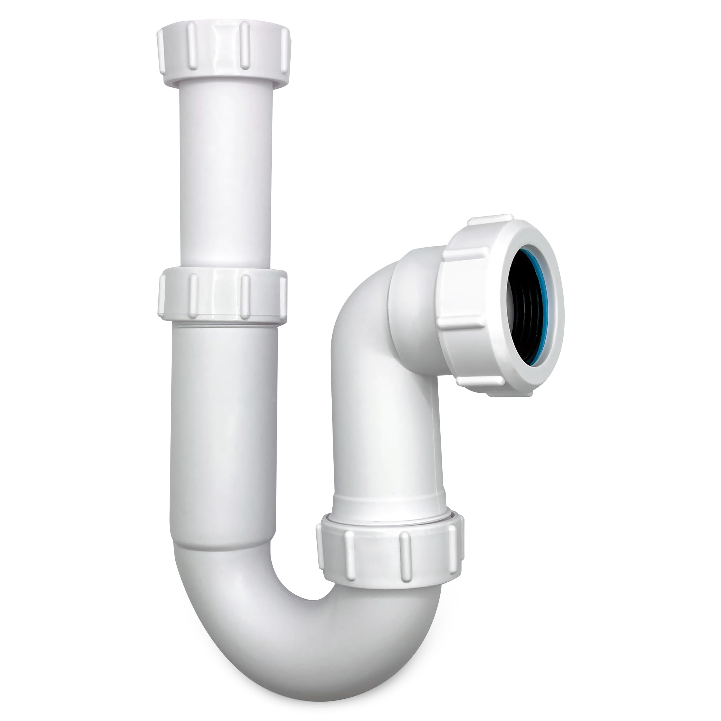 Cranplas White Cp106 | 32Mm (1¼") Telescopic P Trap 90Mm Seal For Toilet, Bathroom & Cloakroom Basins | Deep Water Seal, Easy-Clean, Odour-Blocking Basin Waste Trap | (Not For Kitchen Or Utility Use)