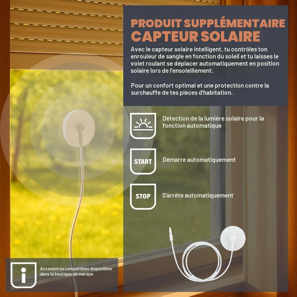 Home Pilot - Enrouleur de mini-sangle mural Premium pour volet roulant à sangle. Enrouleur volet roulant | Installation rapide | Programmation | Fonctionnement autonome - 10161530