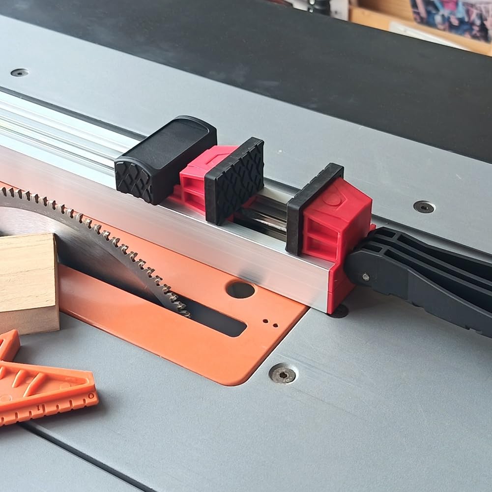 Abrazadera para Tablero de Madera de 40 cm para de Mesa - Regla Guía de Corte con Clip de Fijación B