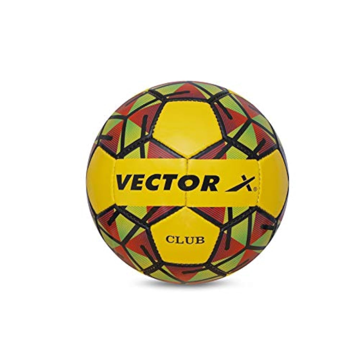 Vector X 32 Panel Club PVC Machine Stitched Indoor/Outdoor Water-Resistant Football with Latex Bladder, Yellow-Red, Size 5, Suitable for Match and Training for Adults 15+ Years-image-37