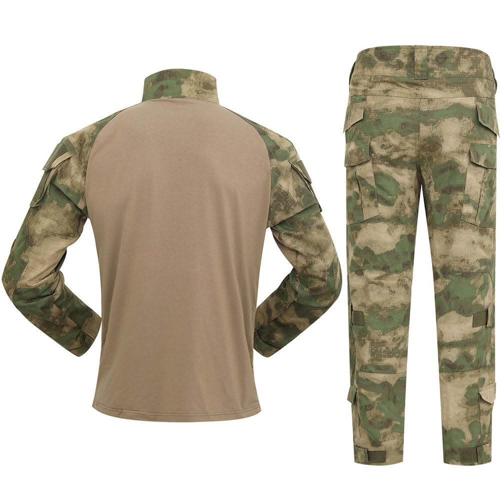 Tarnanzug Herren Airsoft Paintball Tactical Shirt und Combat Shirt Taktische Hose Softair Uniform Set Militär Anzug Männer Outdoor Camouflage Jagdbekleidung