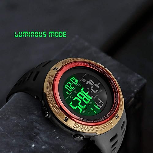 Miniatura 5 de Reloj deportivo digital para hombre, impermeable, cronómetro, cuenta regresiva, alarma de fecha automática
