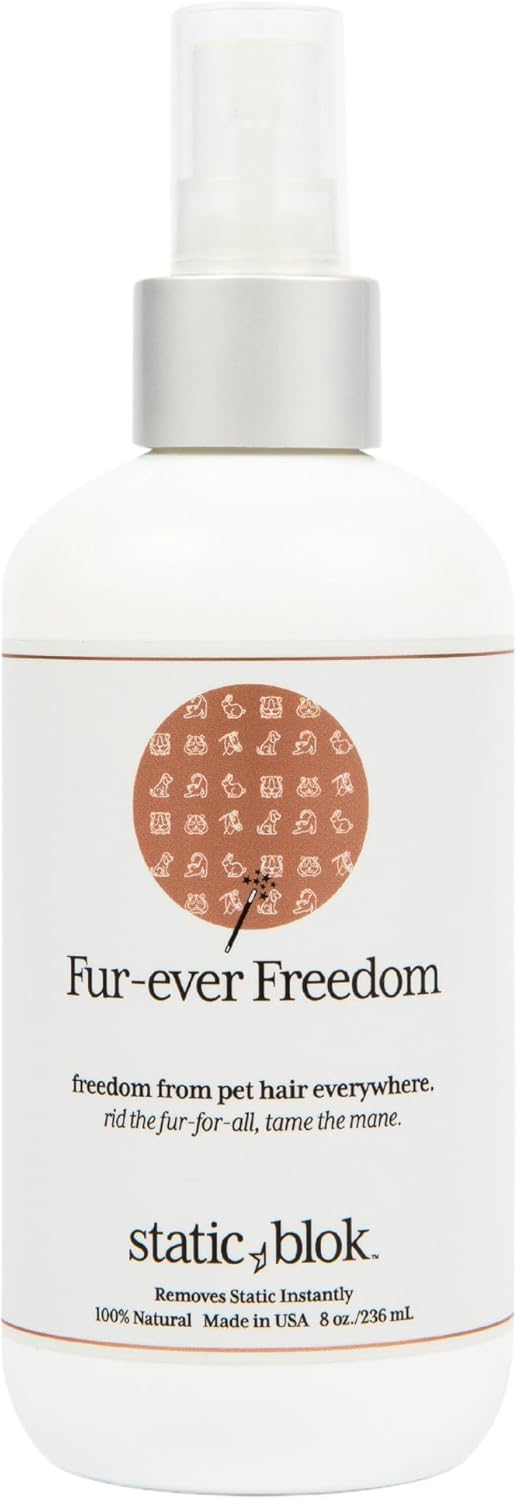 Static Blok Anti-Static Spray for Pets – Instantly Zaps Away Static Cling, Flyaways, and Shocks – All-Natural Static Eliminator Spray for Horses, Dogs, Cats and Home – 8oz