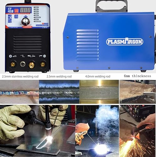 Miniatura 6 de CT418 3-IN-1 110V/220V Cortador de Plasma Multifuncional Máquina Combo, Cortador de Plasma 40A/180A Lift TIG/180A Stick Welder, 2/5 "Pantalla